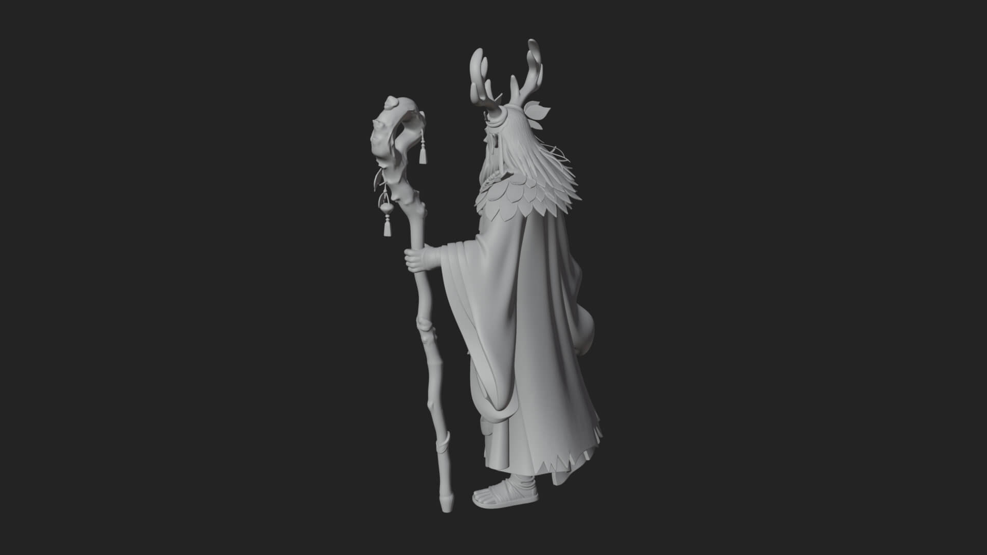 Robed Wizard Statue Design 6 3D Print Model 3D Model