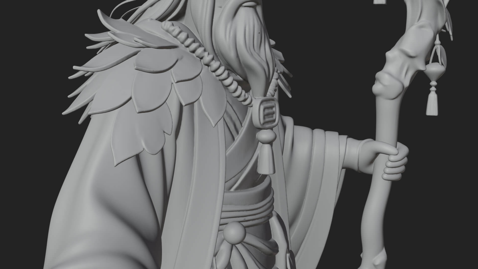 Robed Wizard Statue Design 6 3D Print Model 3D Model