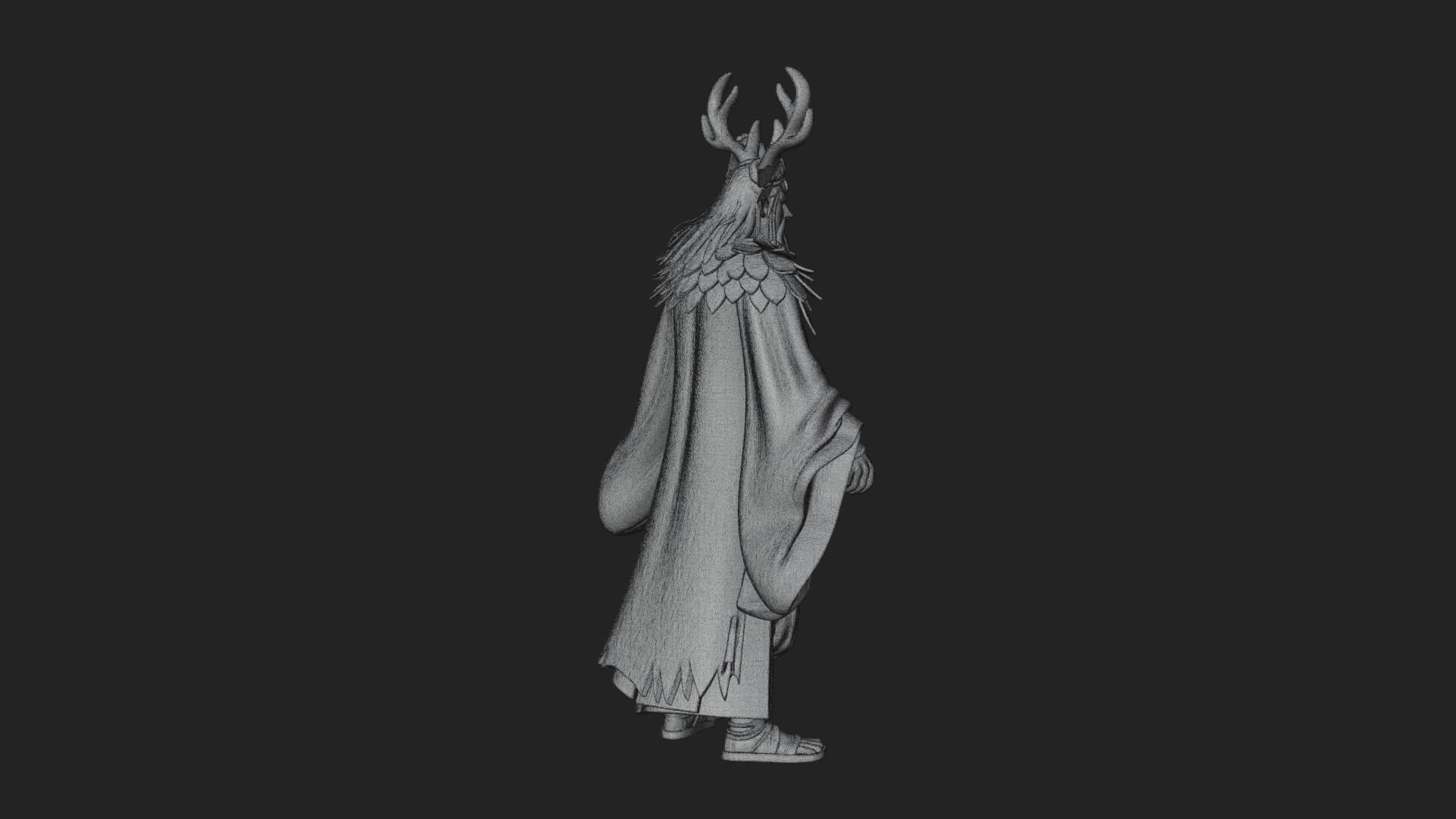 Robed Wizard Statue Design 6 3D Print Model 3D Model