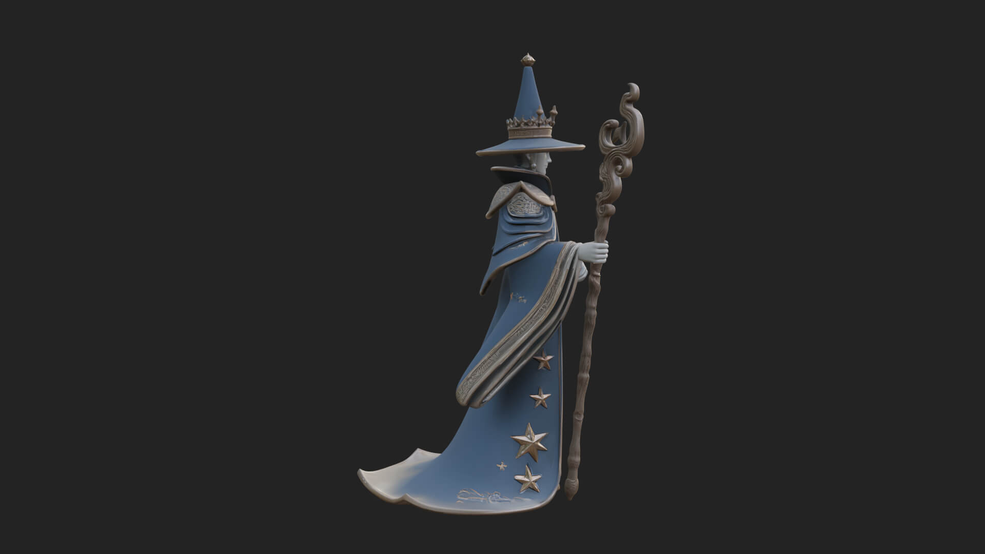 Robed Wizard Statue Design 7 3D Print Model 3D Model
