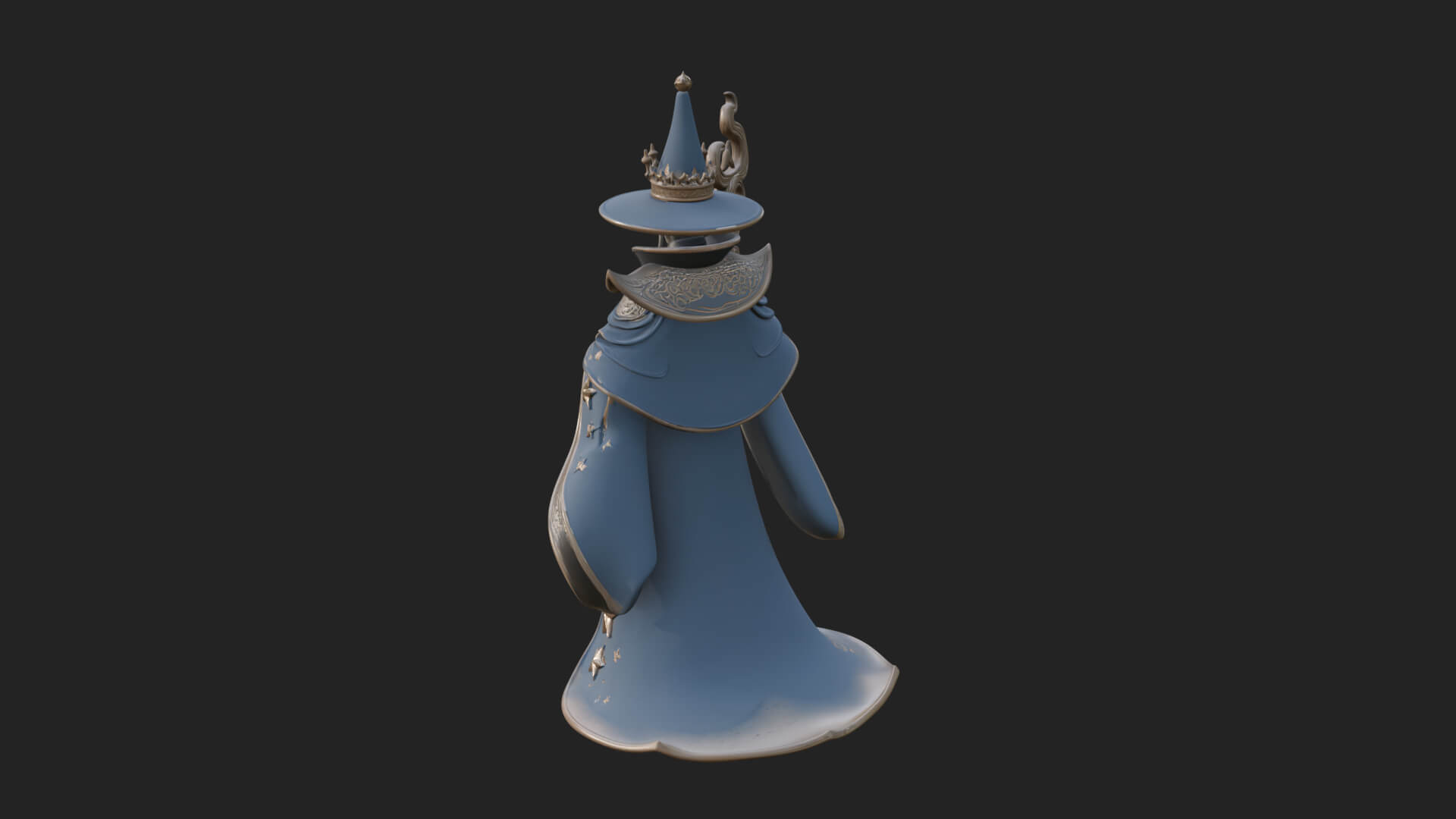 Robed Wizard Statue Design 7 3D Print Model 3D Model