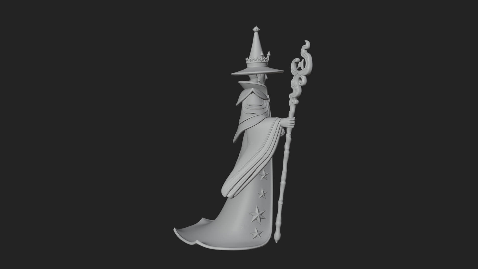 Robed Wizard Statue Design 7 3D Print Model 3D Model