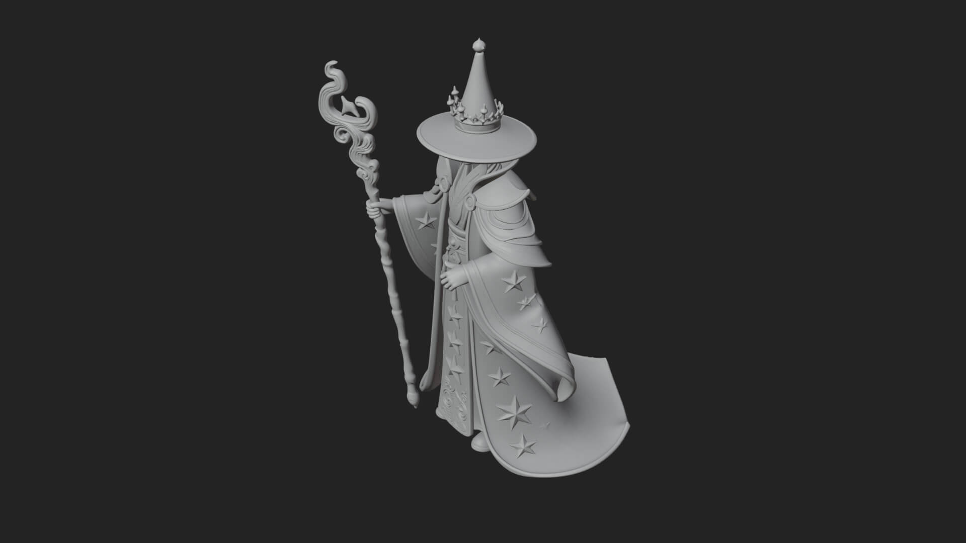 Robed Wizard Statue Design 7 3D Print Model 3D Model