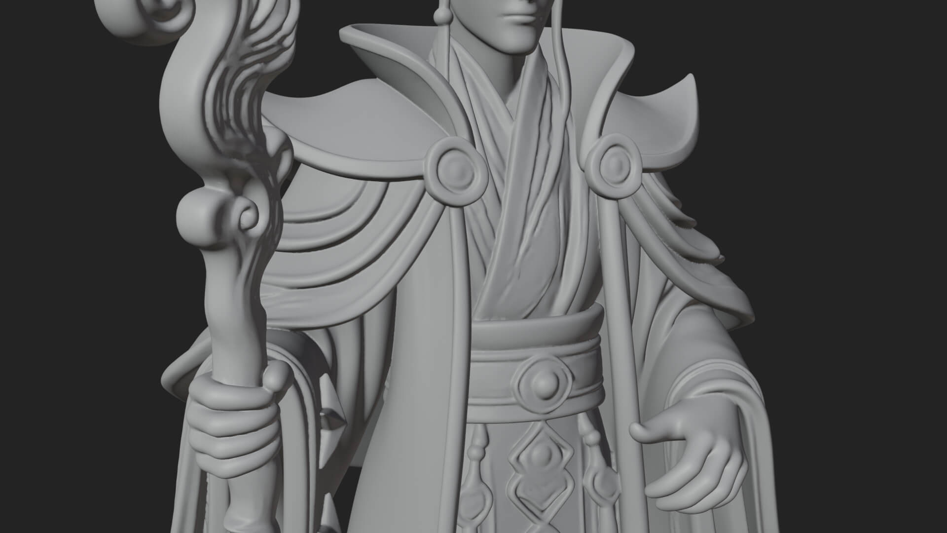 Robed Wizard Statue Design 7 3D Print Model 3D Model
