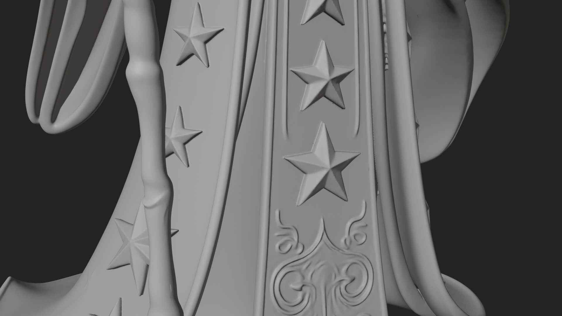 Robed Wizard Statue Design 7 3D Print Model 3D Model