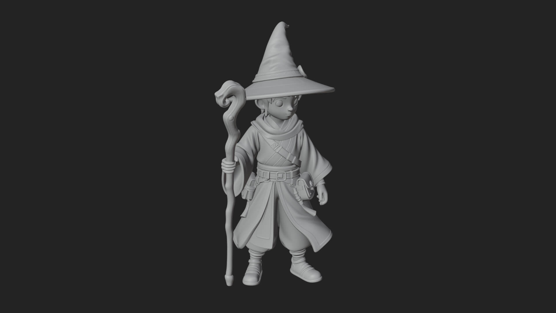 Robed Wizard Statue Design 8 3D Print Model 3D Model