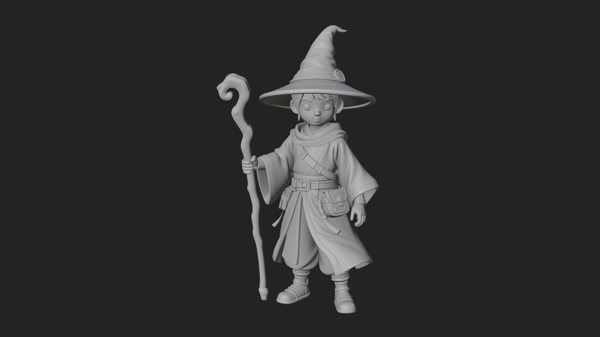 Robed Wizard Statue Design 8 3D Print Model 3D Model