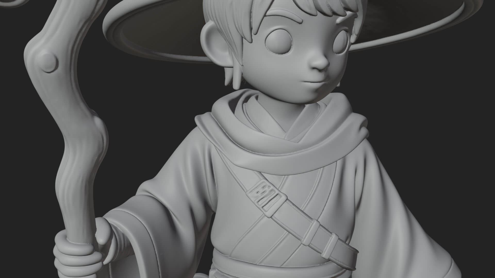 Robed Wizard Statue Design 8 3D Print Model 3D Model