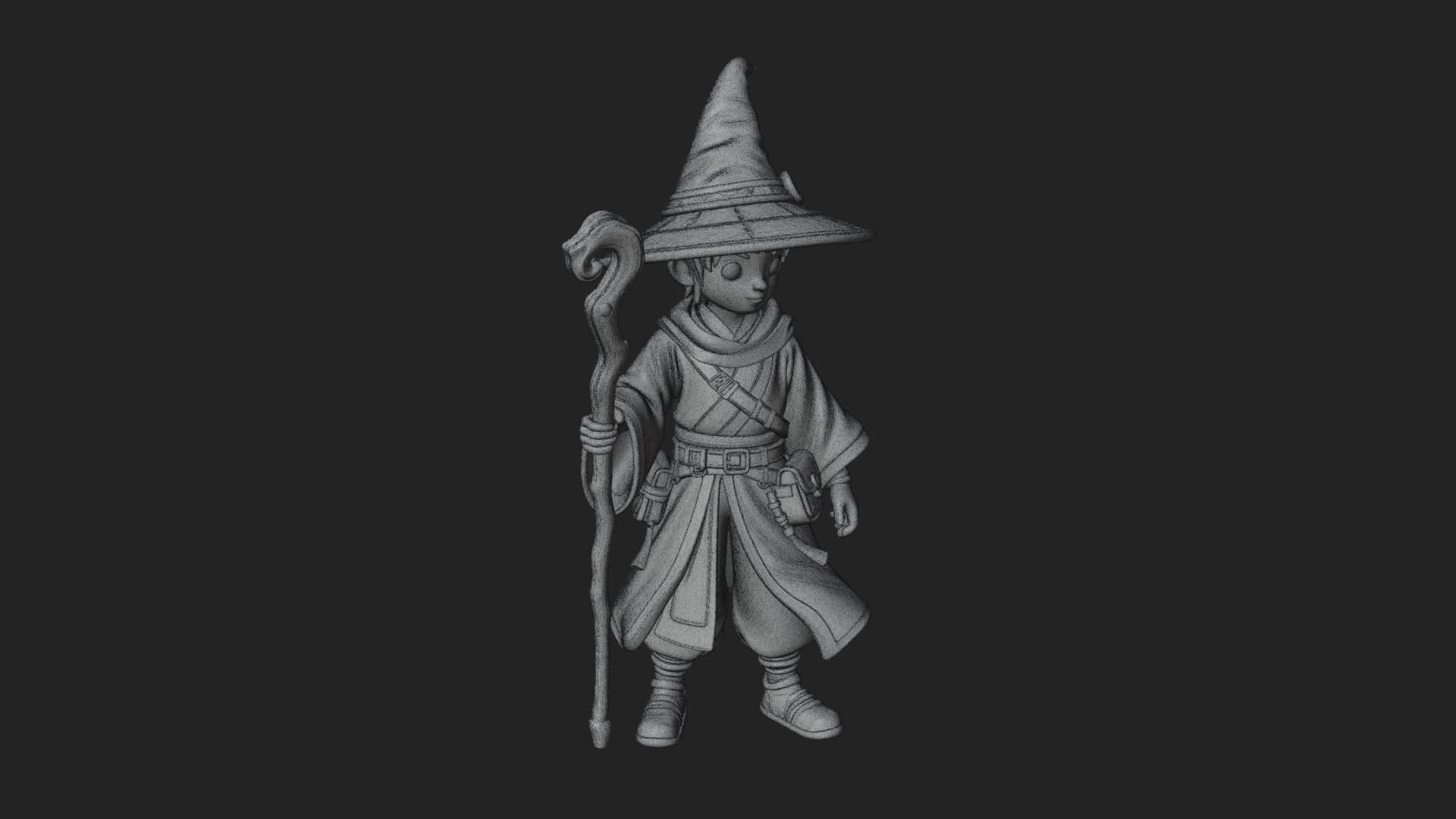 Robed Wizard Statue Design 8 3D Print Model 3D Model