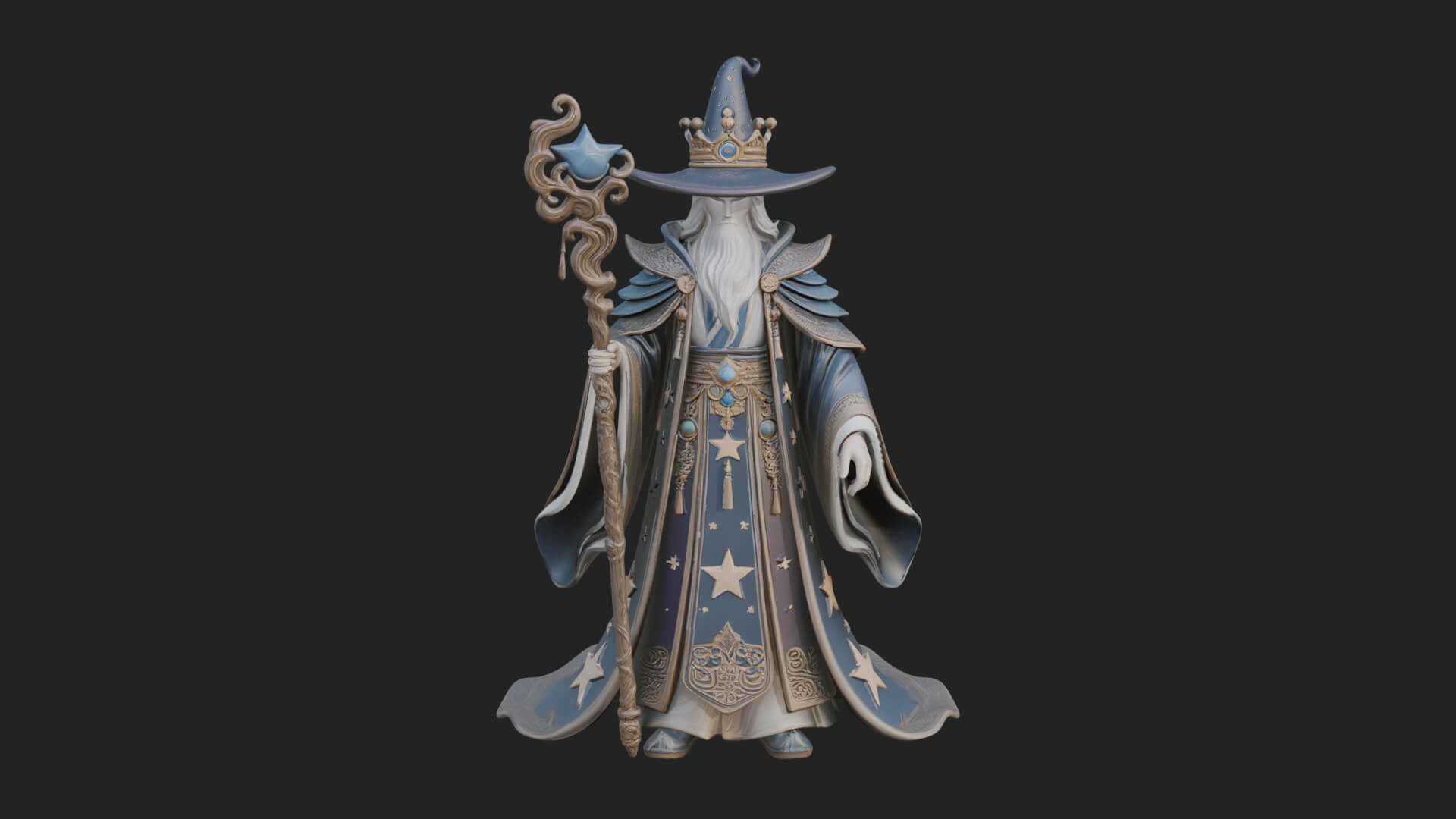 Robed Wizard Statue Design 9 3D Print Model 3D Model