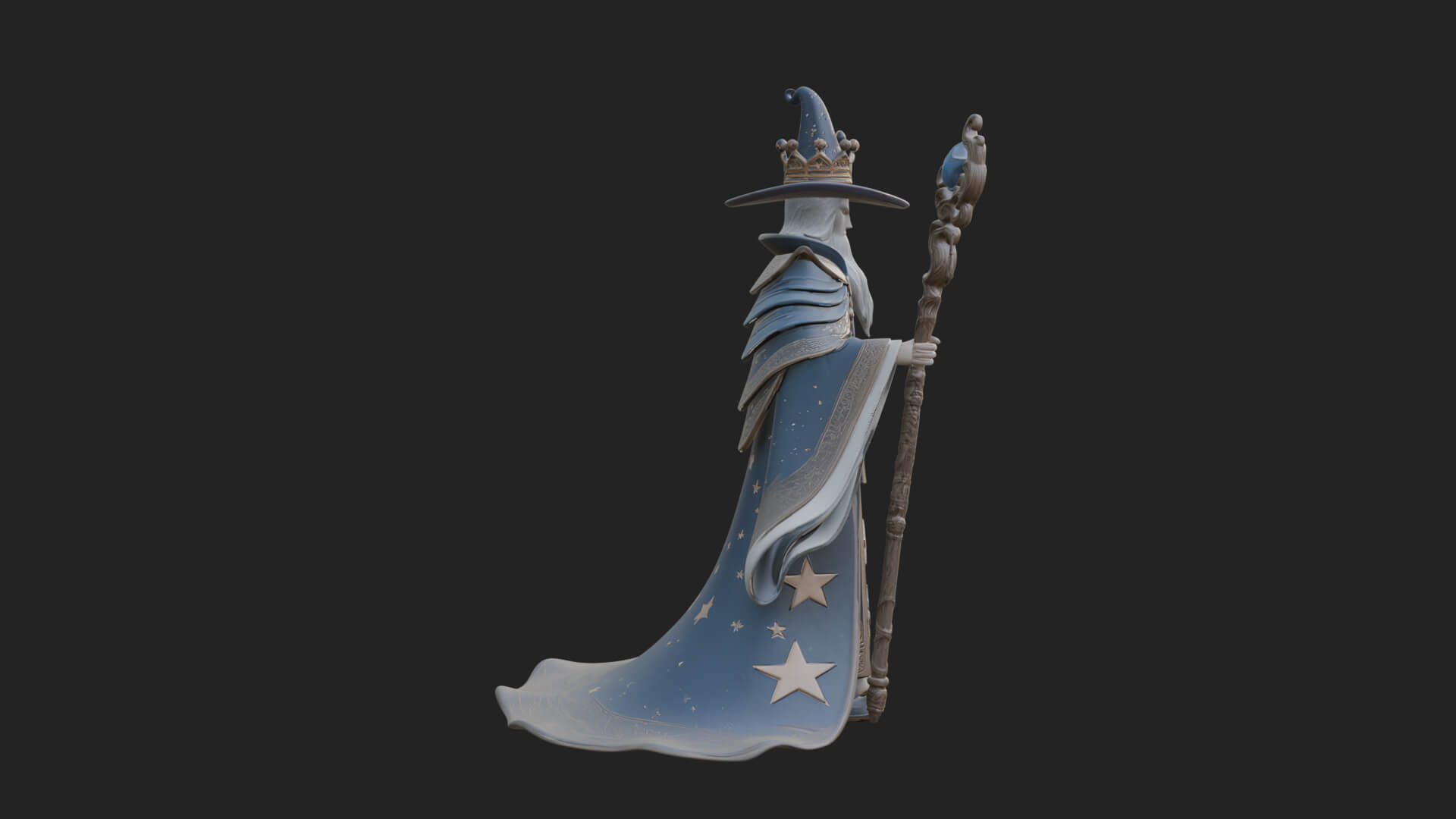 Robed Wizard Statue Design 9 3D Print Model 3D Model