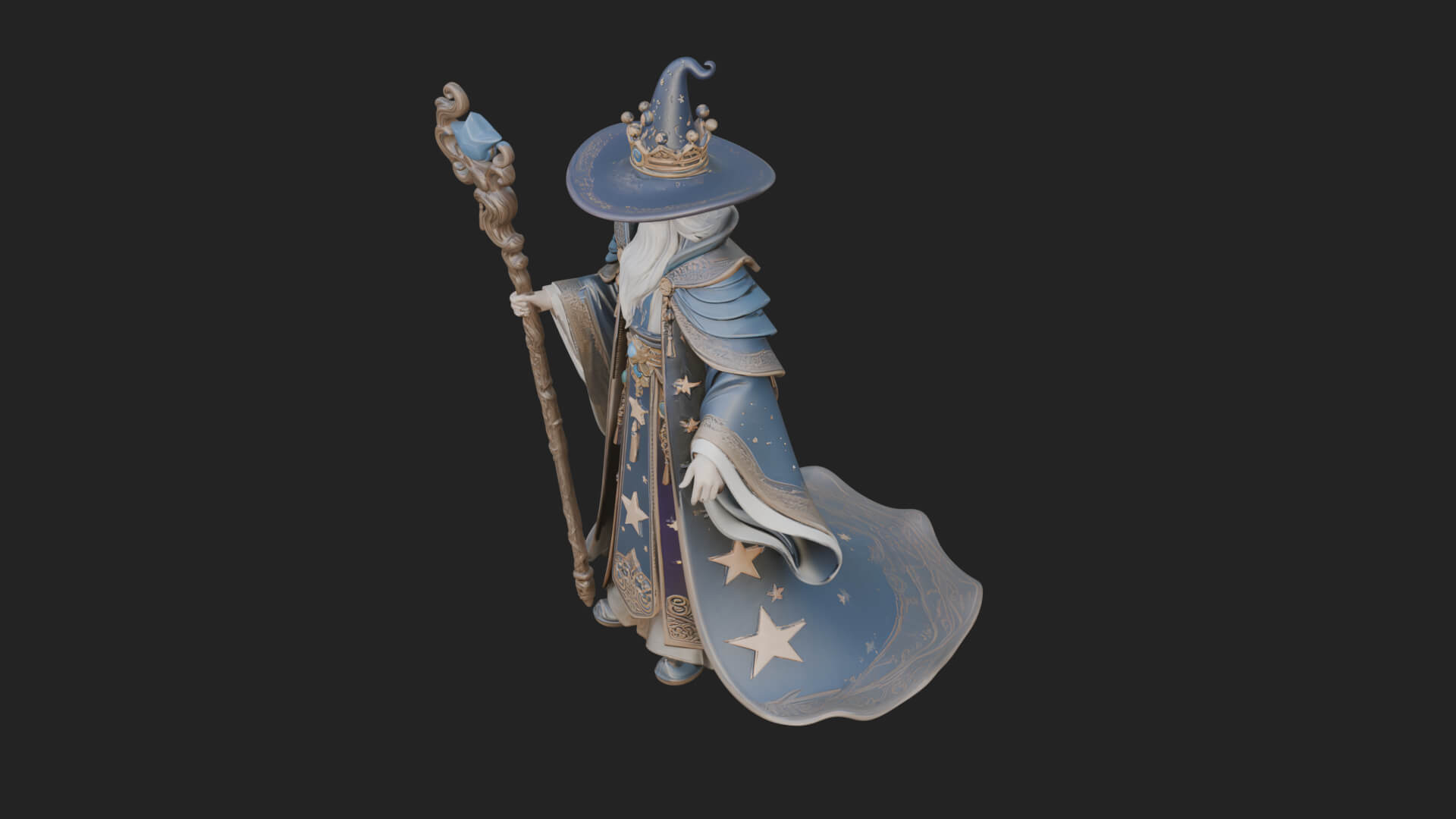 Robed Wizard Statue Design 9 3D Print Model 3D Model