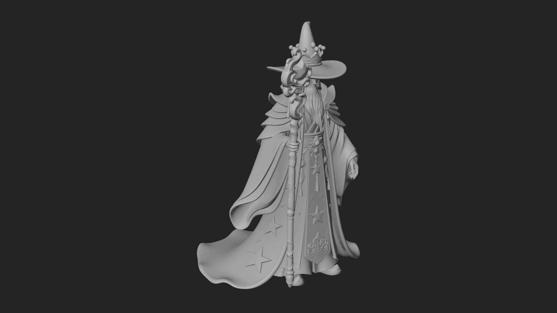 Robed Wizard Statue Design 9 3D Print Model 3D Model