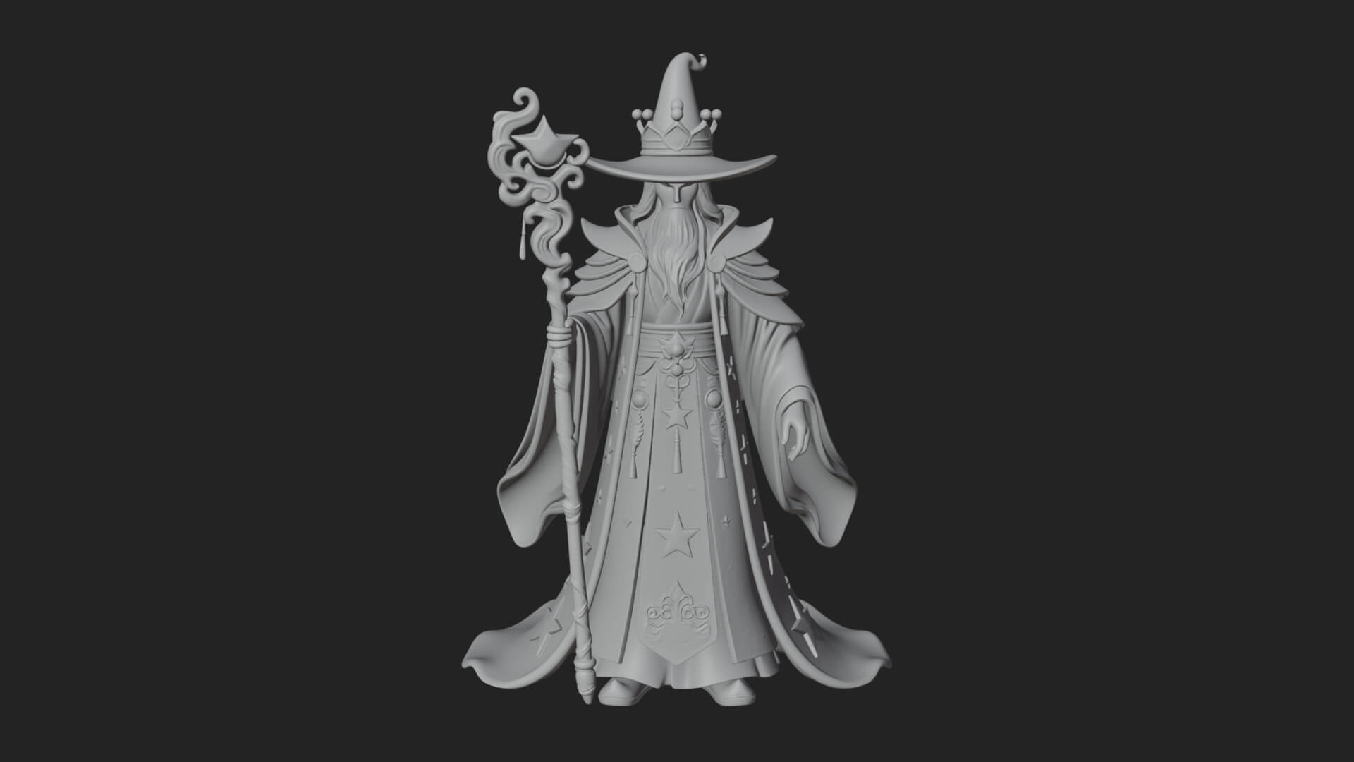 Robed Wizard Statue Design 9 3D Print Model 3D Model