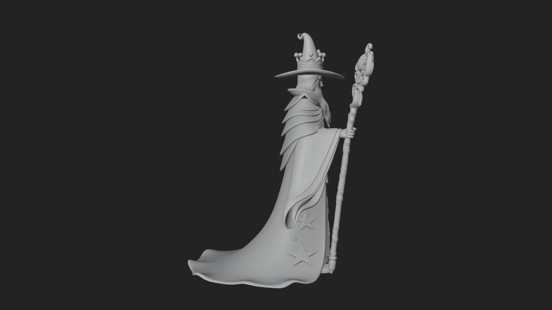 Robed Wizard Statue Design 9 3D Print Model 3D Model