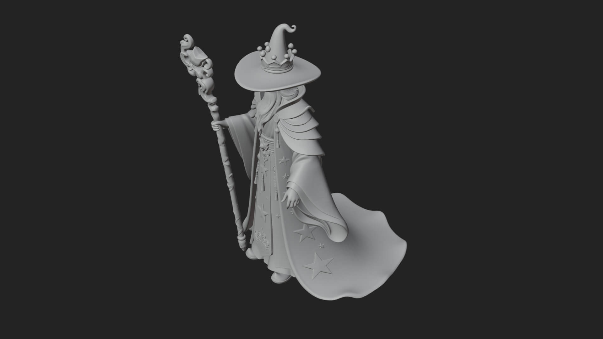 Robed Wizard Statue Design 9 3D Print Model 3D Model