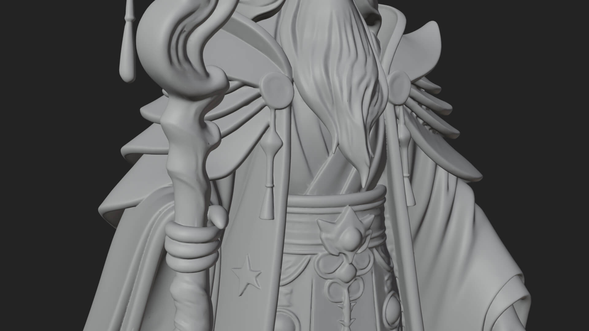 Robed Wizard Statue Design 9 3D Print Model 3D Model
