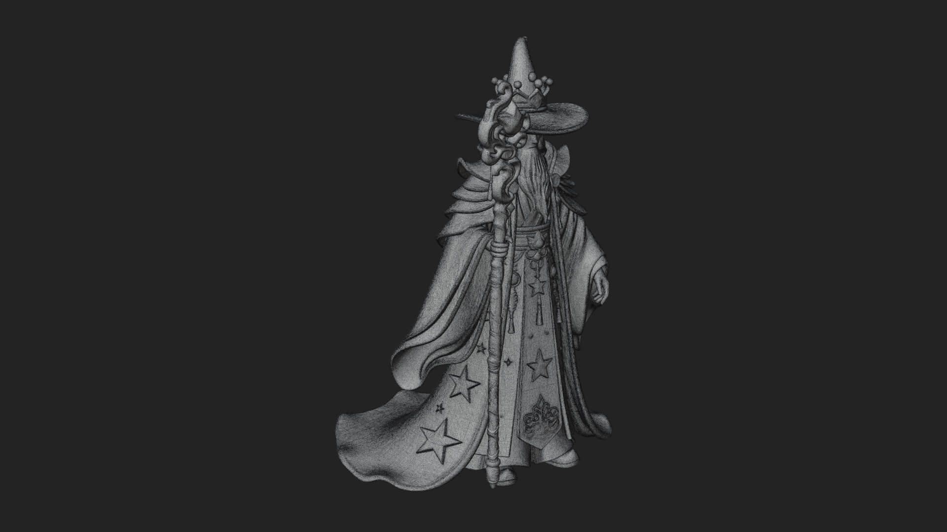 Robed Wizard Statue Design 9 3D Print Model 3D Model