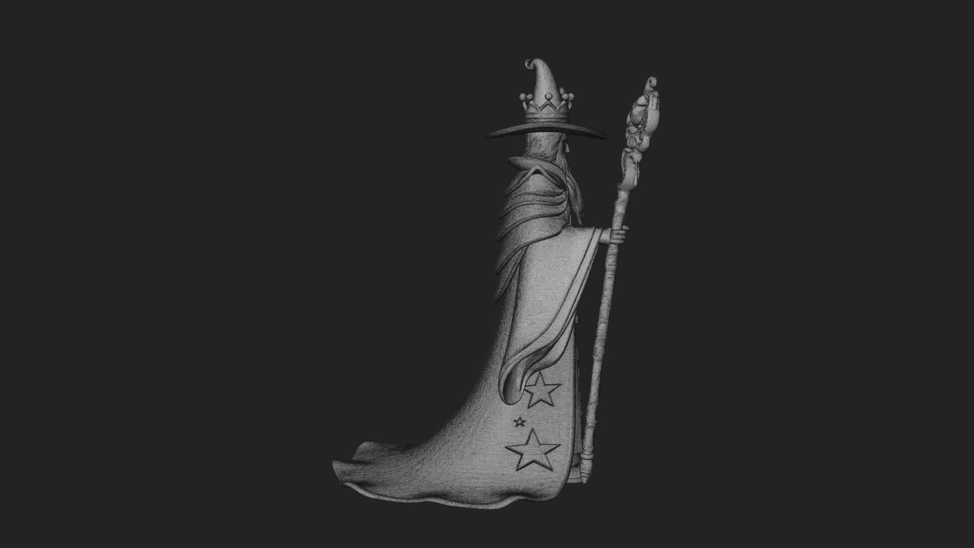 Robed Wizard Statue Design 9 3D Print Model 3D Model