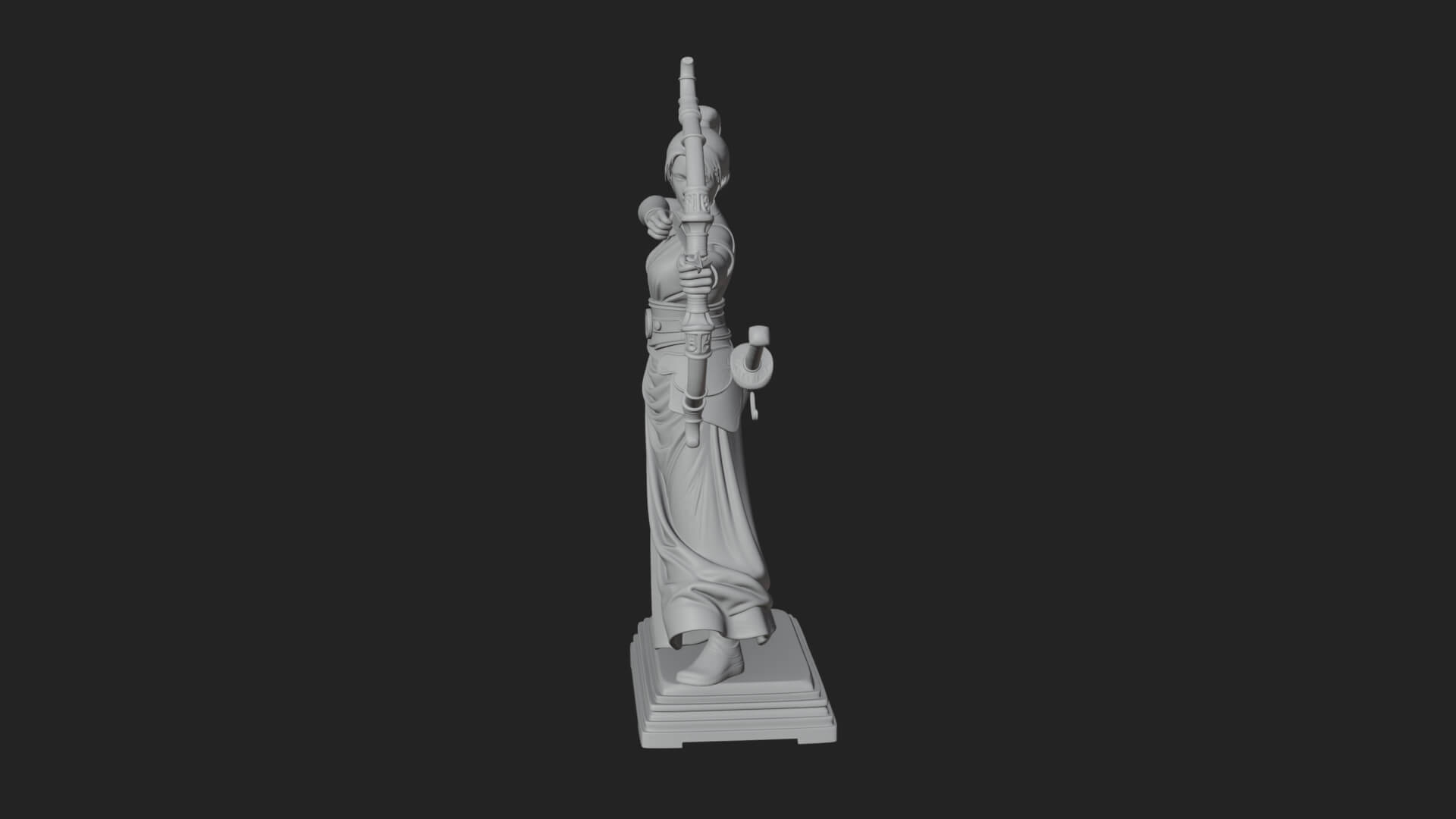 Robed Woman Archer Statue Design 1 3D Print Model 3D Model