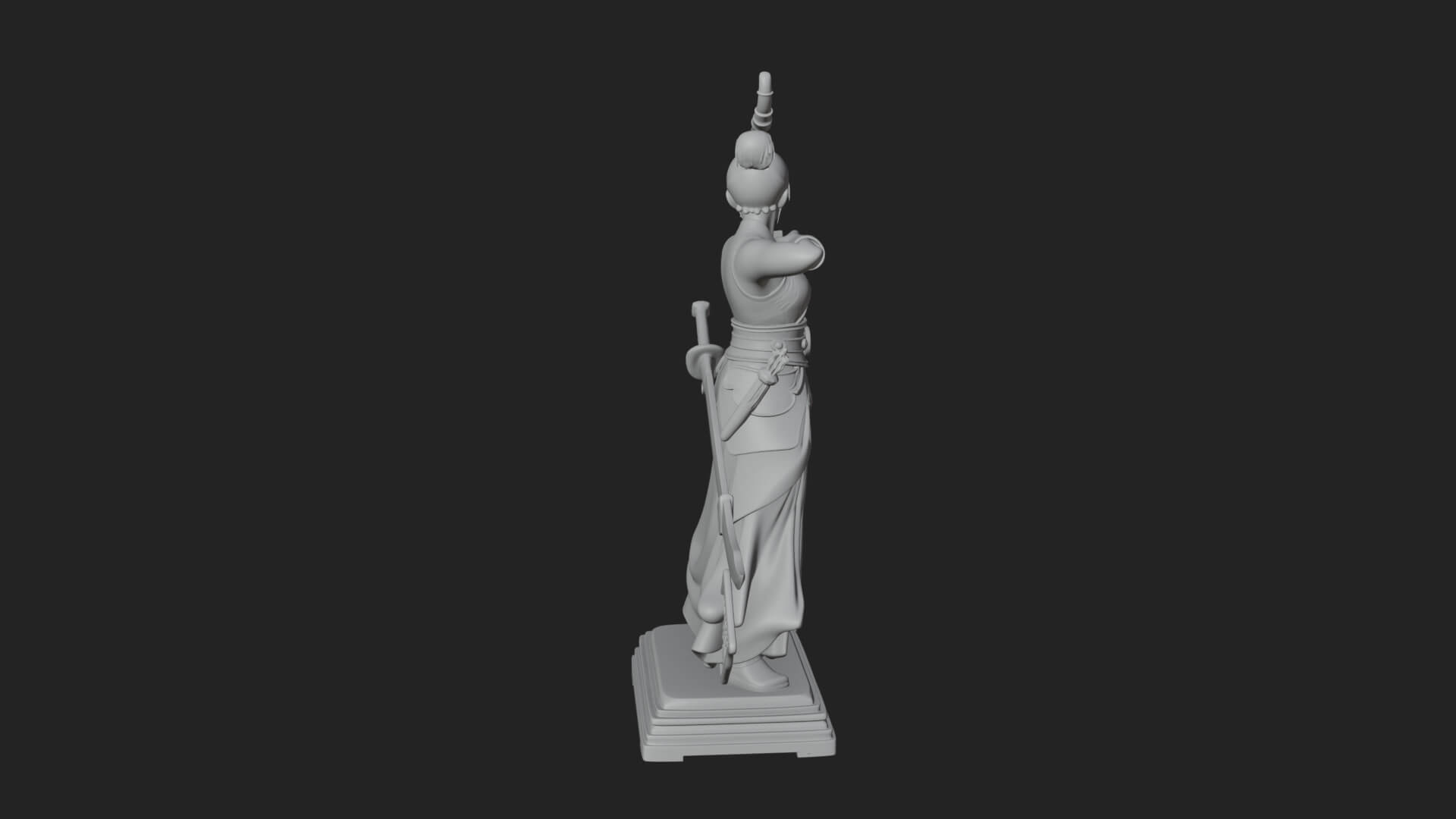 Robed Woman Archer Statue Design 1 3D Print Model 3D Model