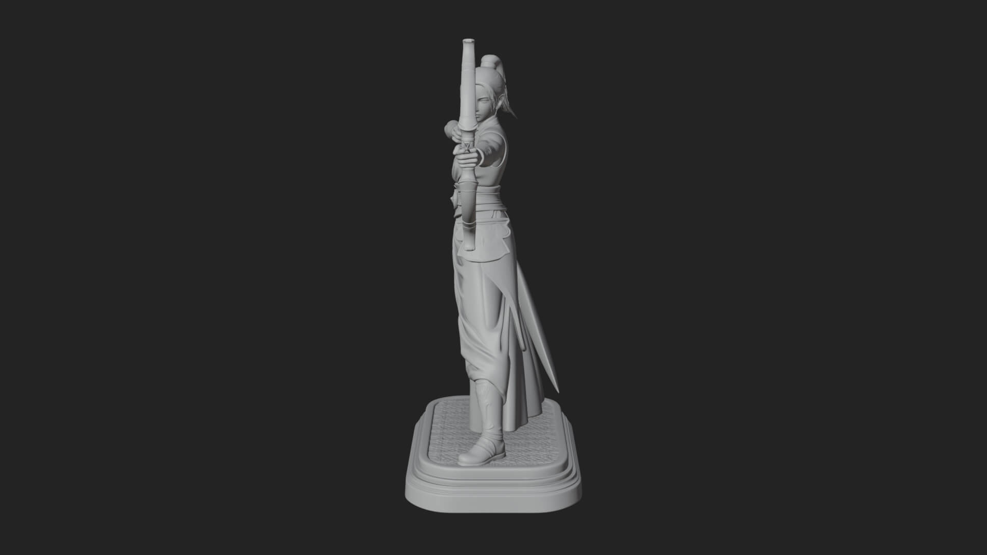 Robed Woman Archer Statue Design 2 3D Print Model 3D Model
