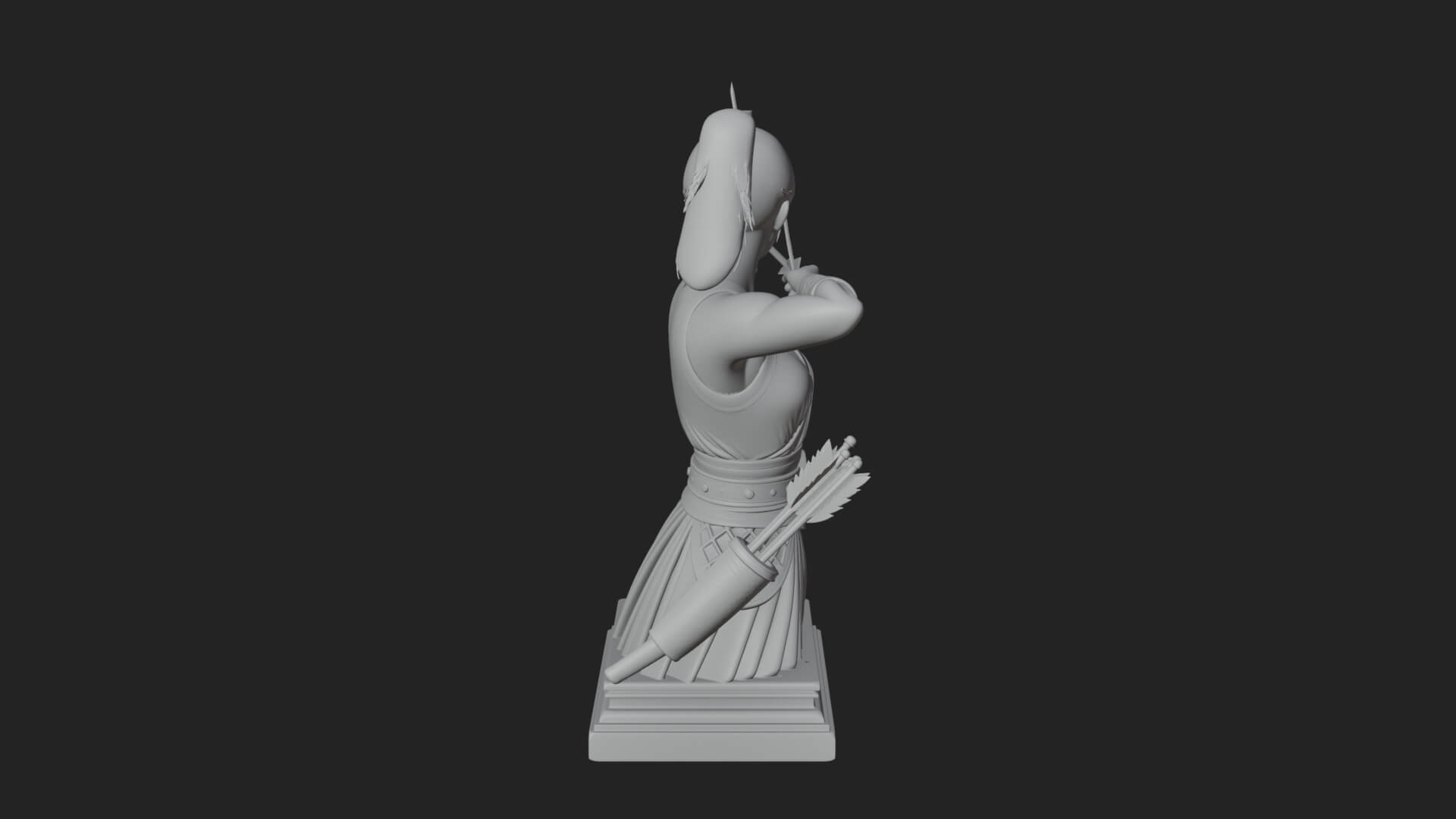 Robed Woman Archer Statue Design 3 3D Print Model 3D Model