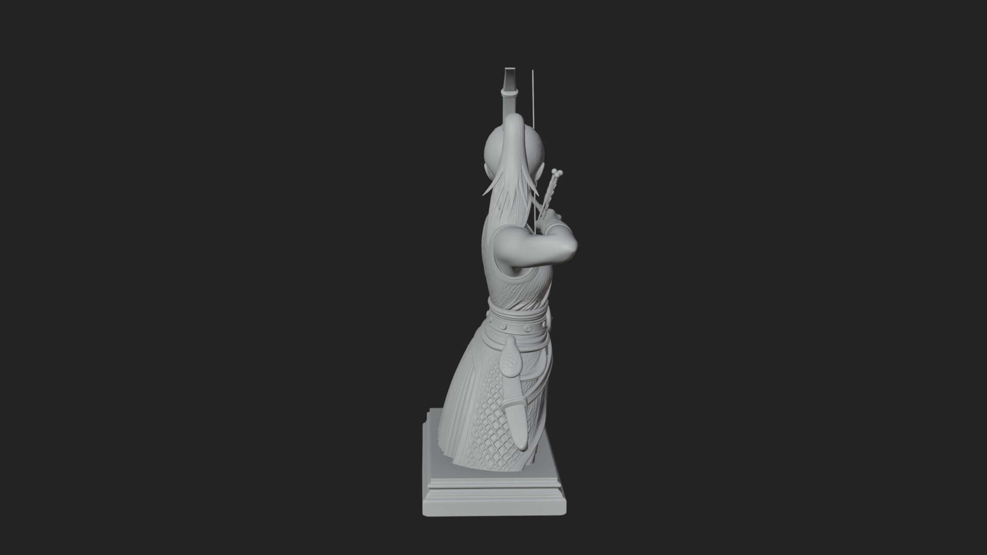Robed Woman Archer Statue Design 4 3D Print Model 3D Model
