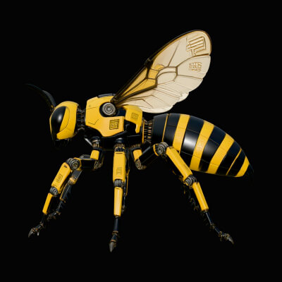 Robotic Honey Bee Statue Design 4 3D Print Model