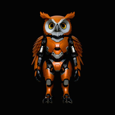 Robotic Owl Mech Statue Design 4 3D Print Model