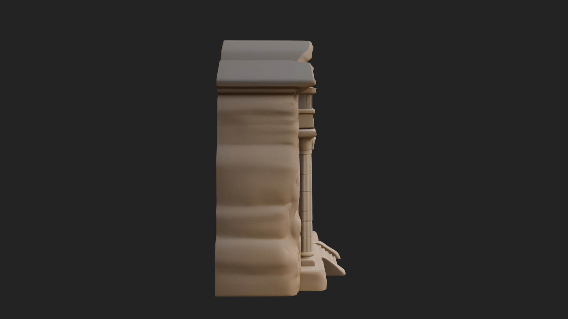 Rock Cut Temple Facade Design 2 3D Print Model 3D Model