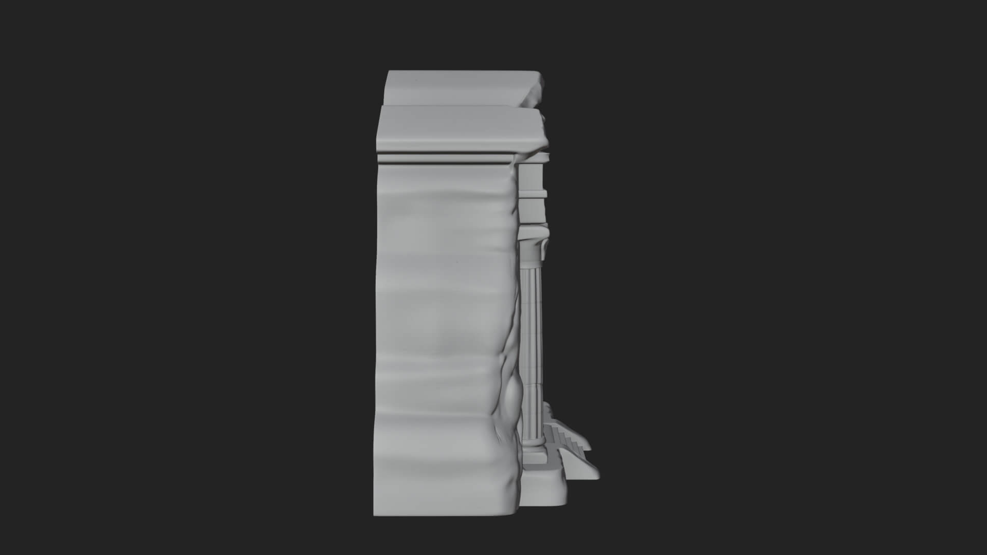 Rock Cut Temple Facade Design 2 3D Print Model 3D Model
