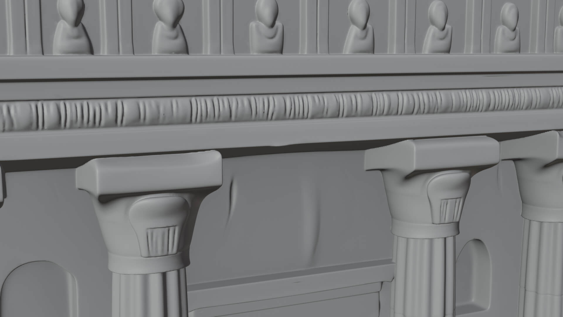 Rock Cut Temple Facade Design 2 3D Print Model 3D Model