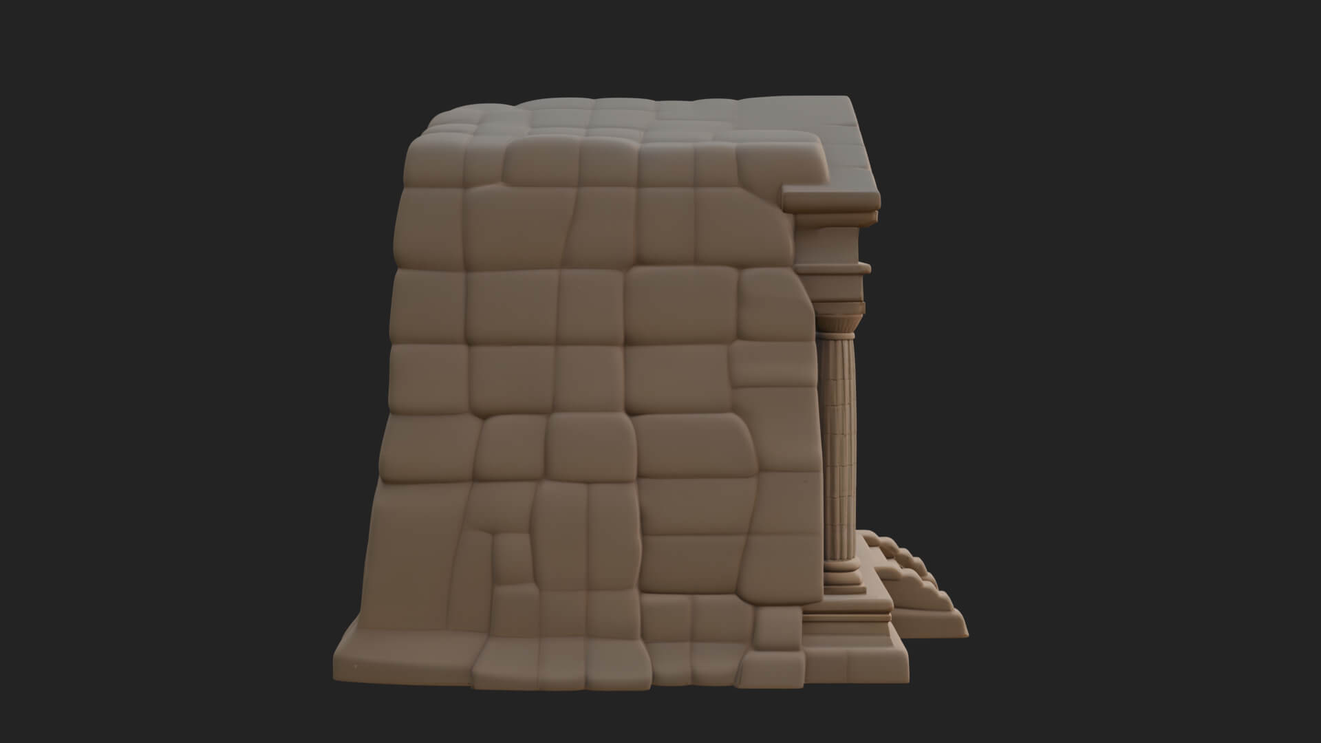 Rock Cut Temple Facade Design 3 3D Print Model 3D Model