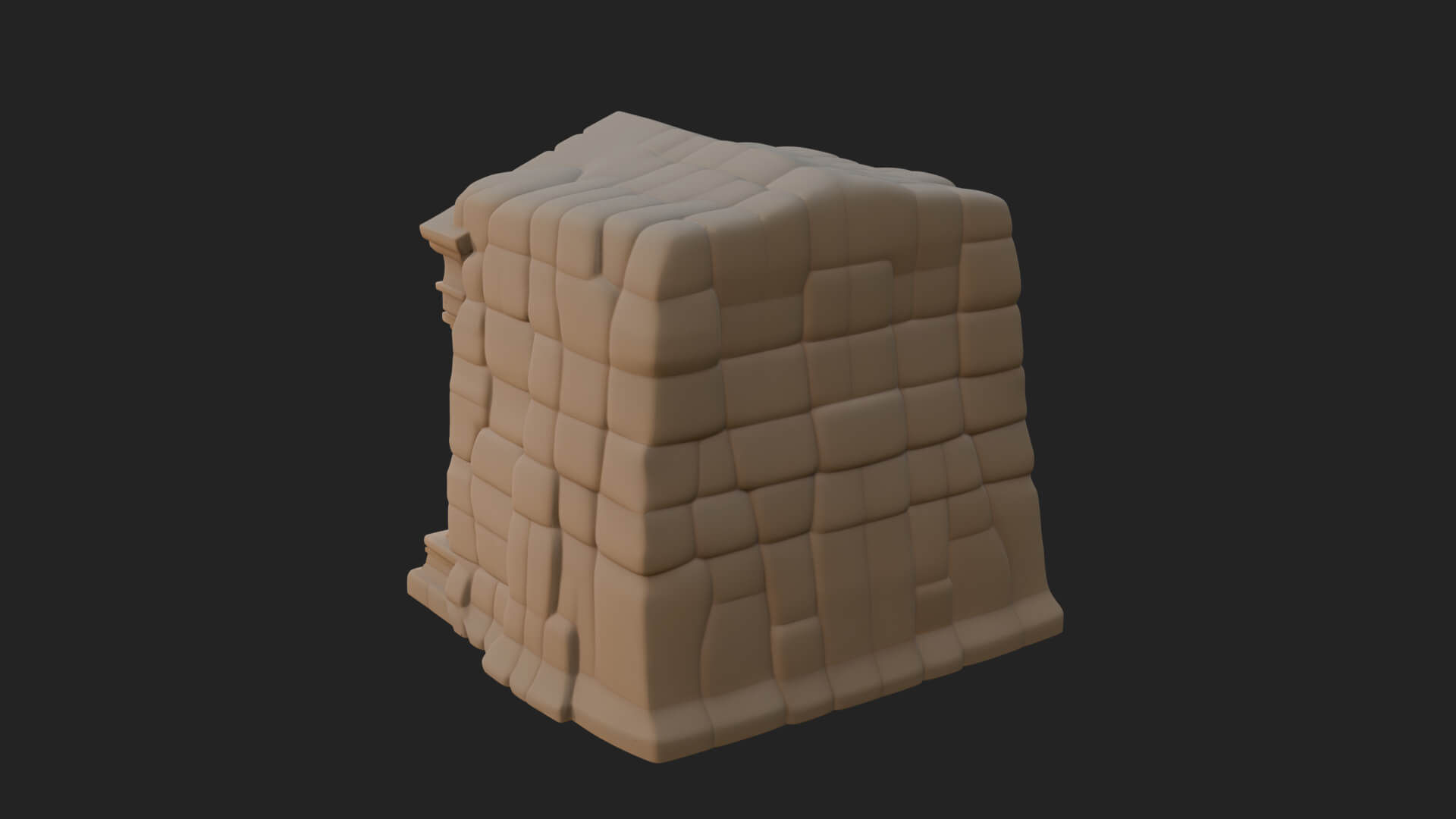 Rock Cut Temple Facade Design 3 3D Print Model 3D Model