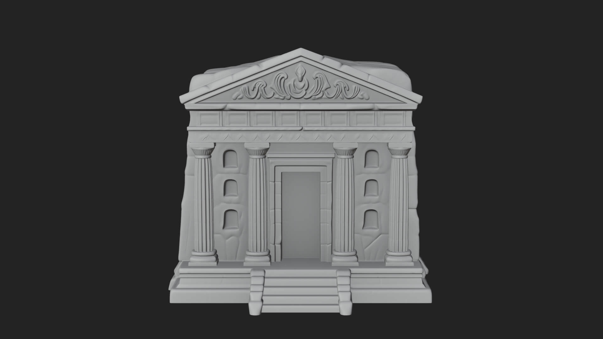 Rock Cut Temple Facade Design 3 3D Print Model 3D Model