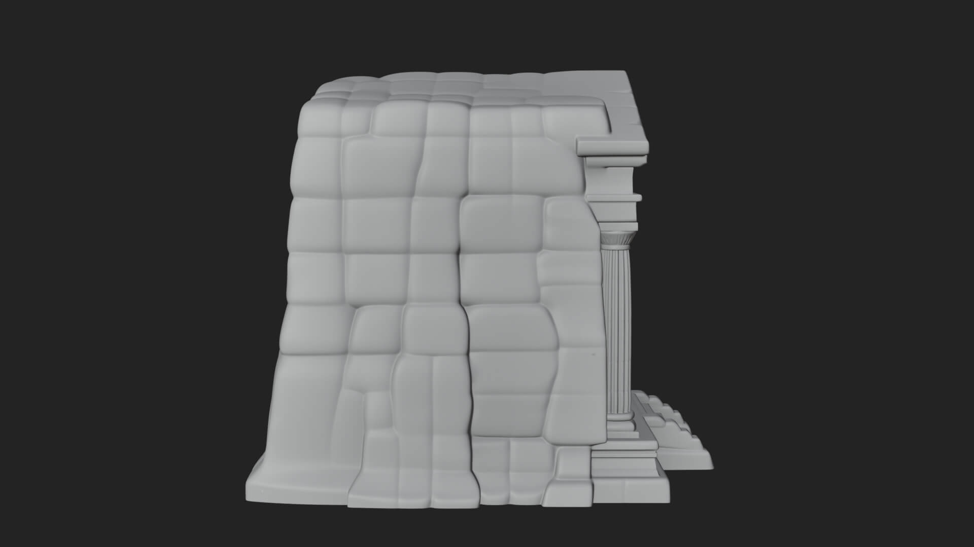Rock Cut Temple Facade Design 3 3D Print Model 3D Model