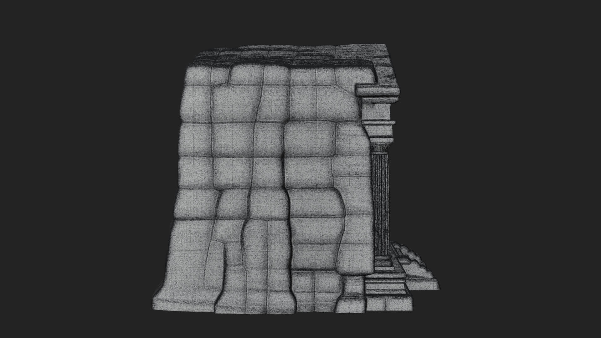 Rock Cut Temple Facade Design 3 3D Print Model 3D Model
