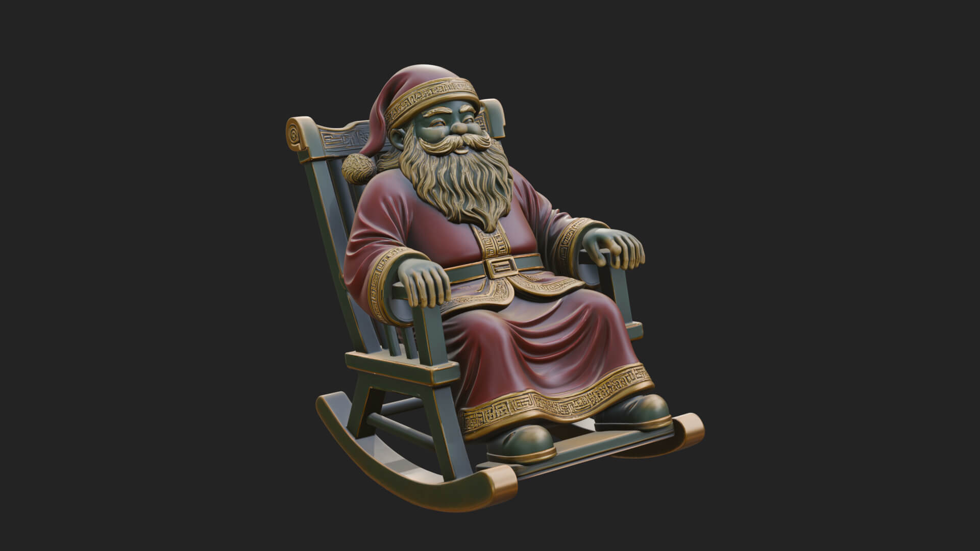 Rocking Chair Santa Statue Design 1 3D Print Model 3D Model