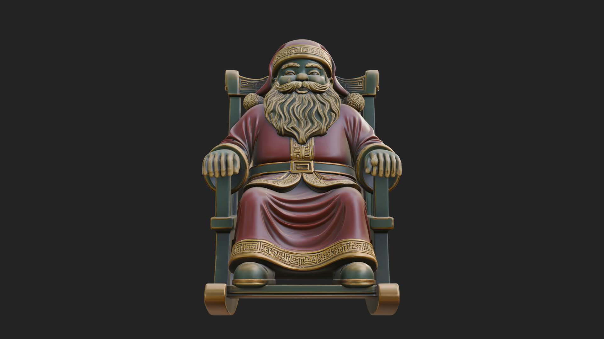 Rocking Chair Santa Statue Design 1 3D Print Model 3D Model