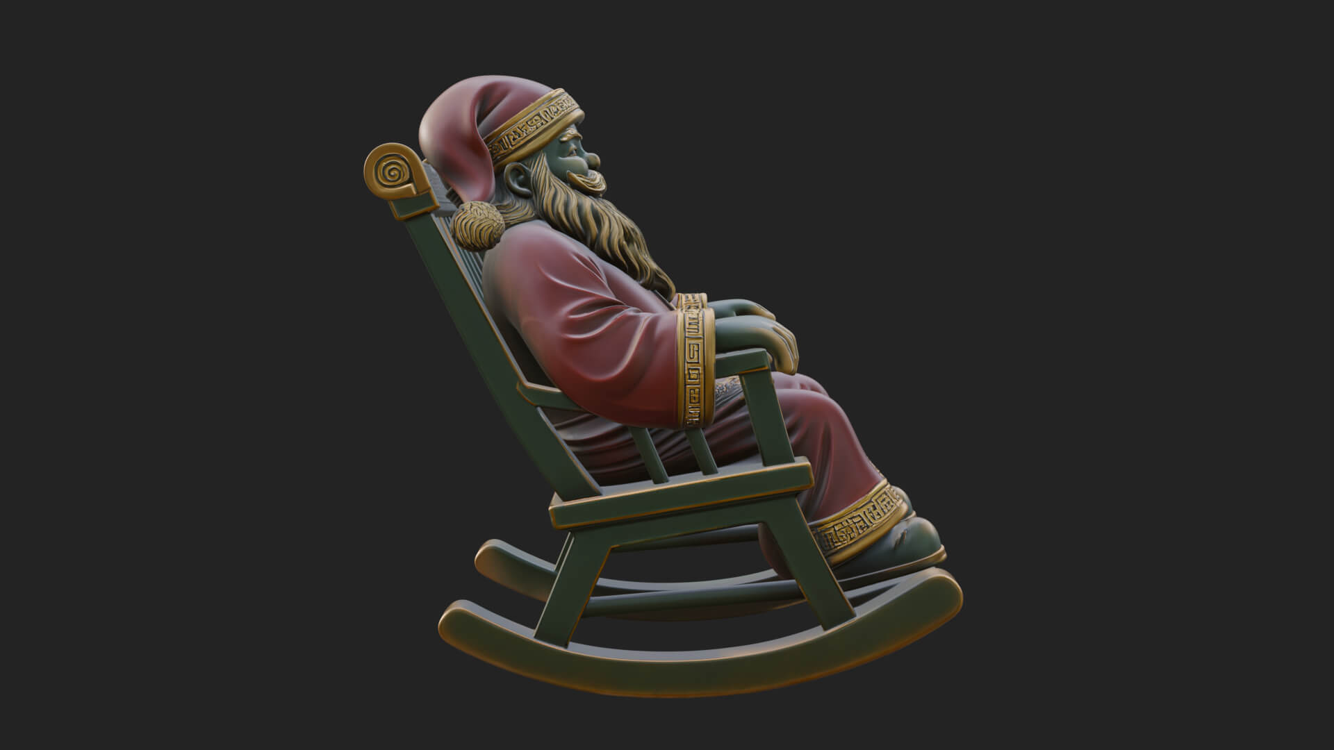 Rocking Chair Santa Statue Design 1 3D Print Model 3D Model