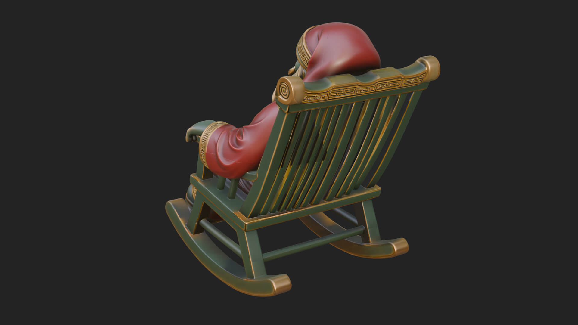 Rocking Chair Santa Statue Design 1 3D Print Model 3D Model