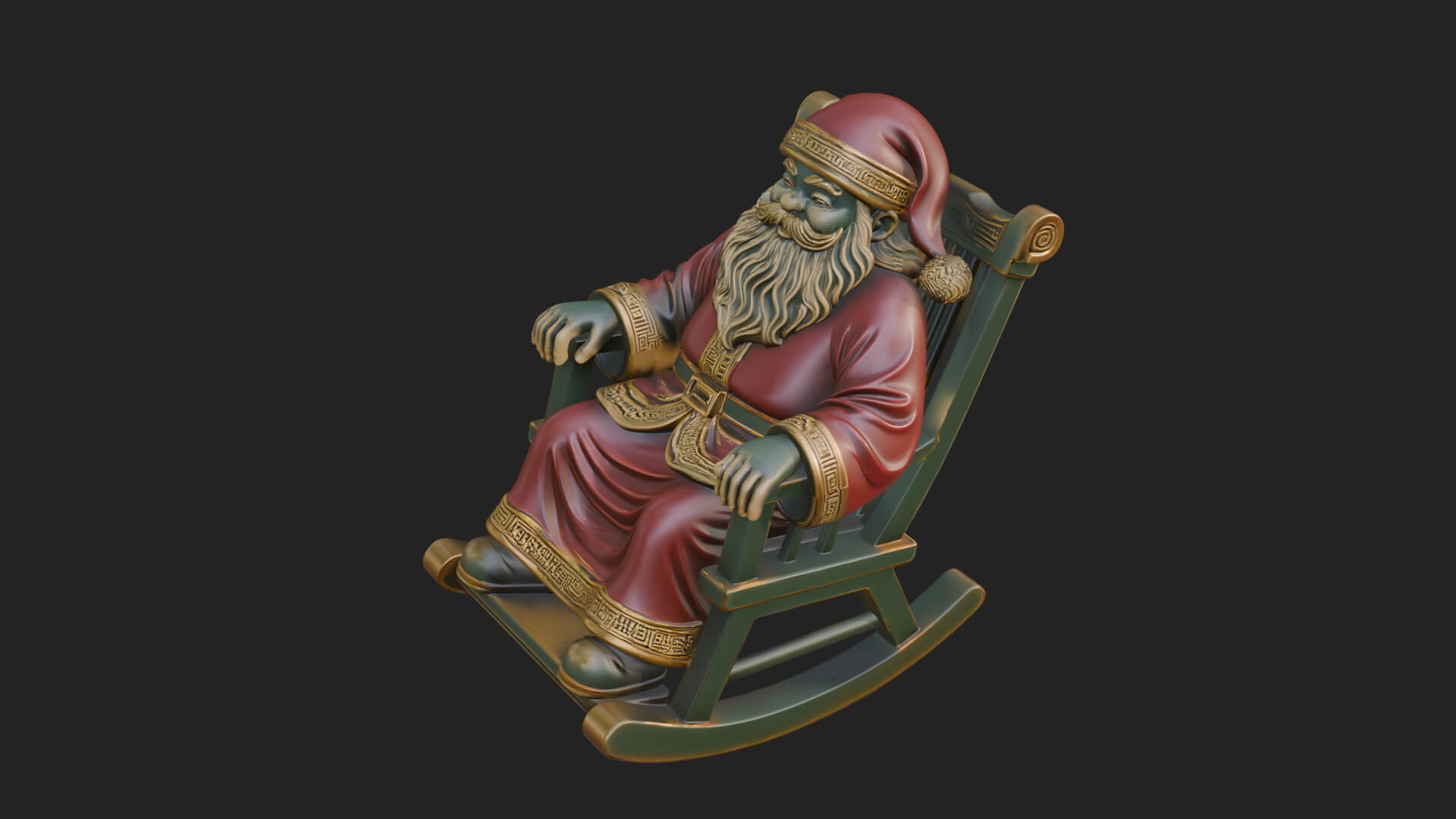 Rocking Chair Santa Statue Design 1 3D Print Model 3D Model