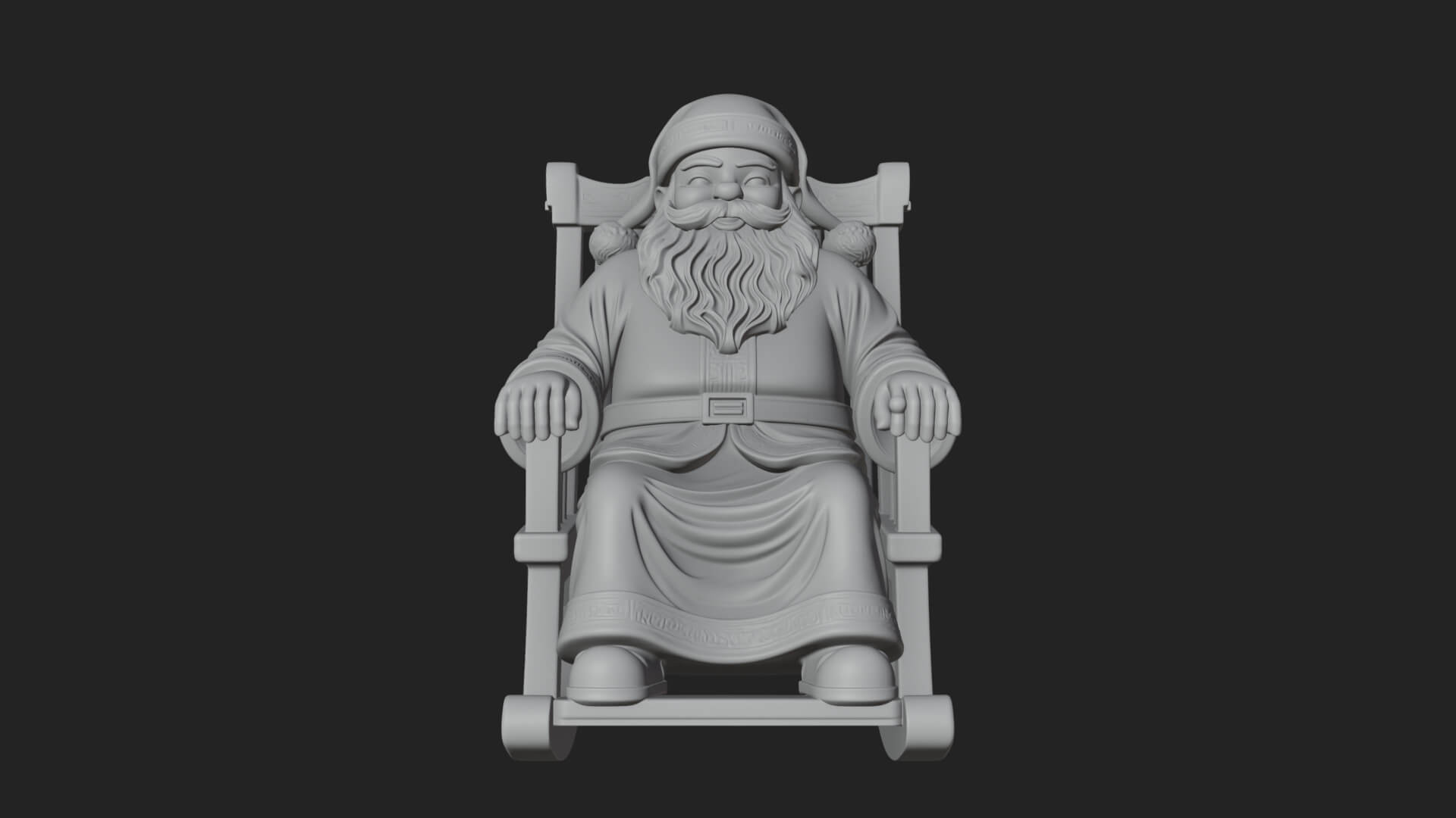 Rocking Chair Santa Statue Design 1 3D Print Model 3D Model