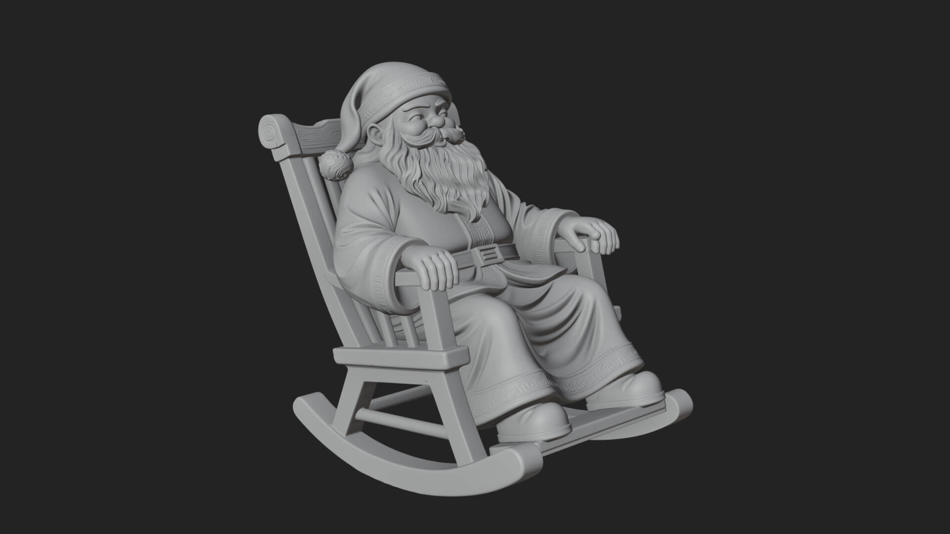 Rocking Chair Santa Statue Design 1 3D Print Model 3D Model