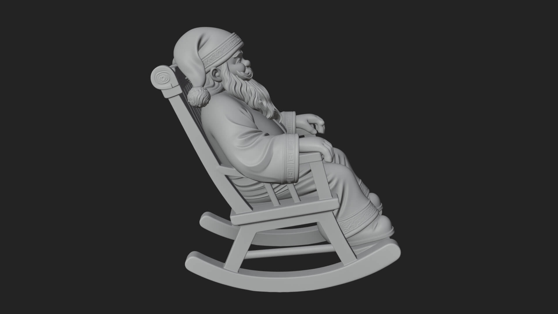 Rocking Chair Santa Statue Design 1 3D Print Model 3D Model