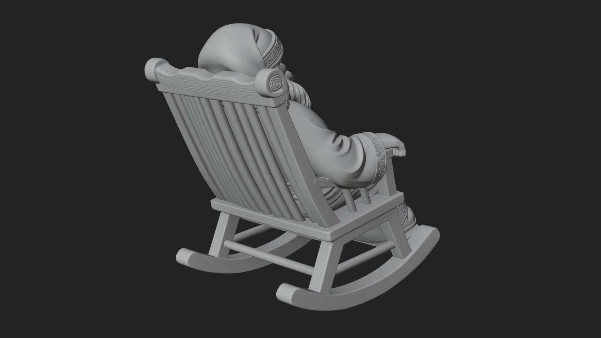 Rocking Chair Santa Statue Design 1 3D Print Model 3D Model