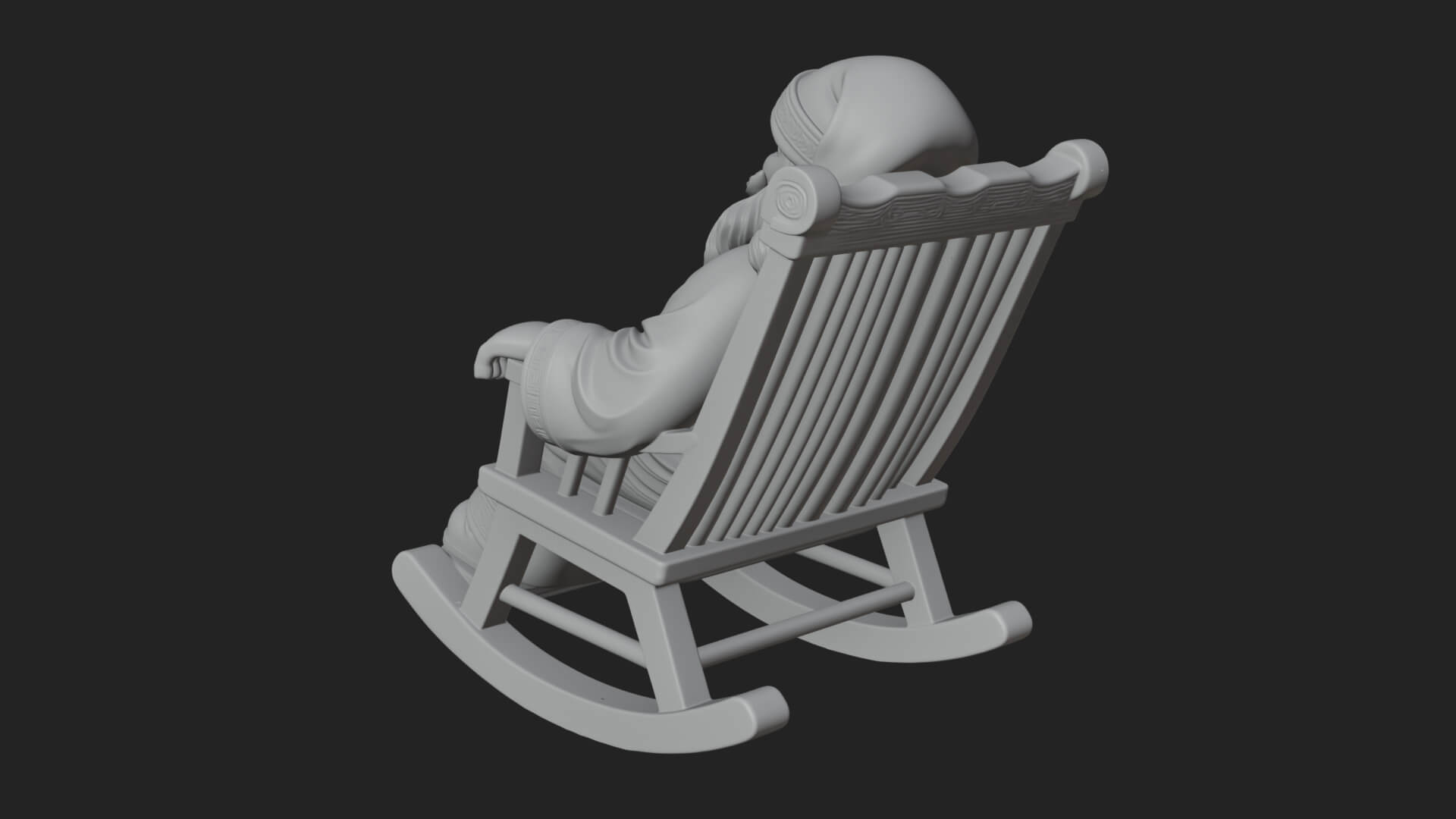 Rocking Chair Santa Statue Design 1 3D Print Model 3D Model