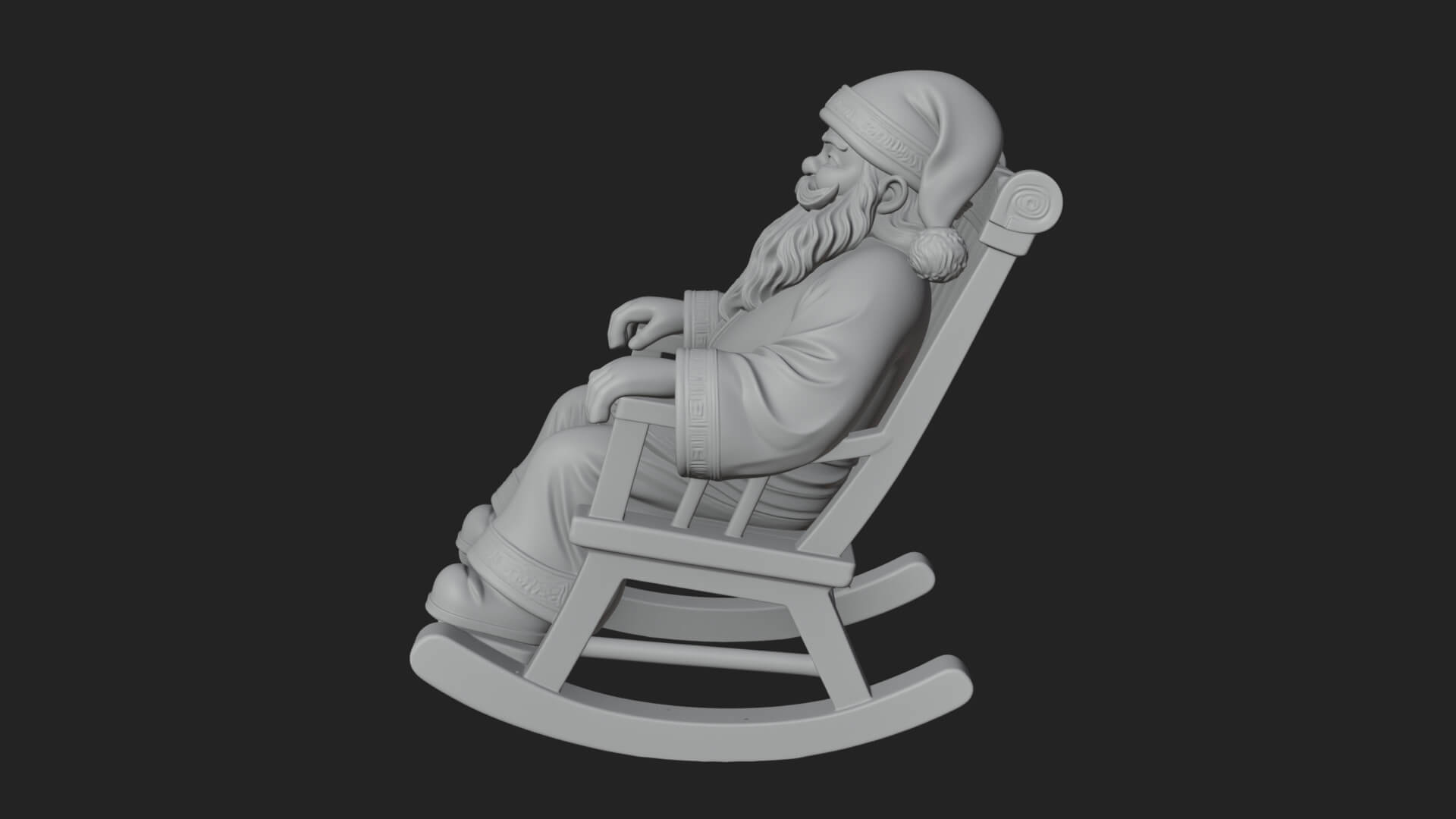 Rocking Chair Santa Statue Design 1 3D Print Model 3D Model