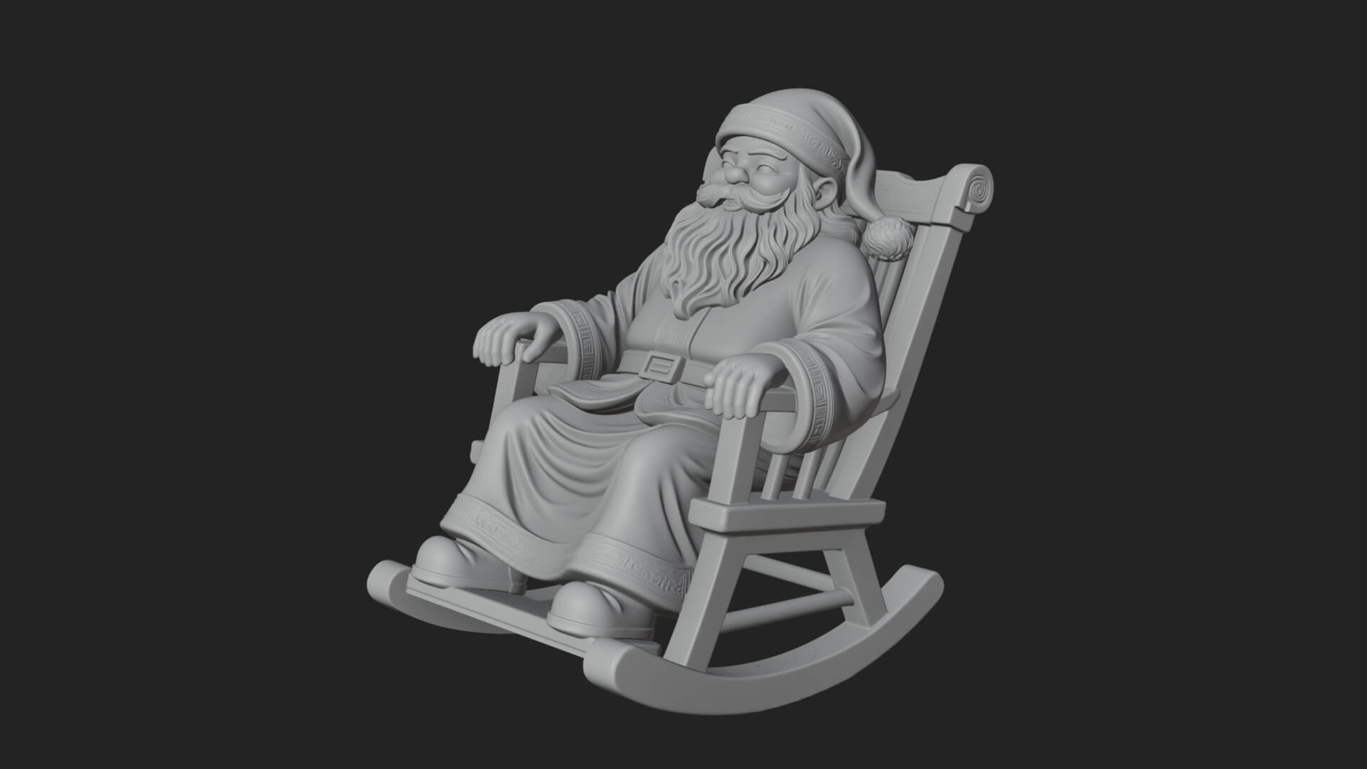 Rocking Chair Santa Statue Design 1 3D Print Model 3D Model